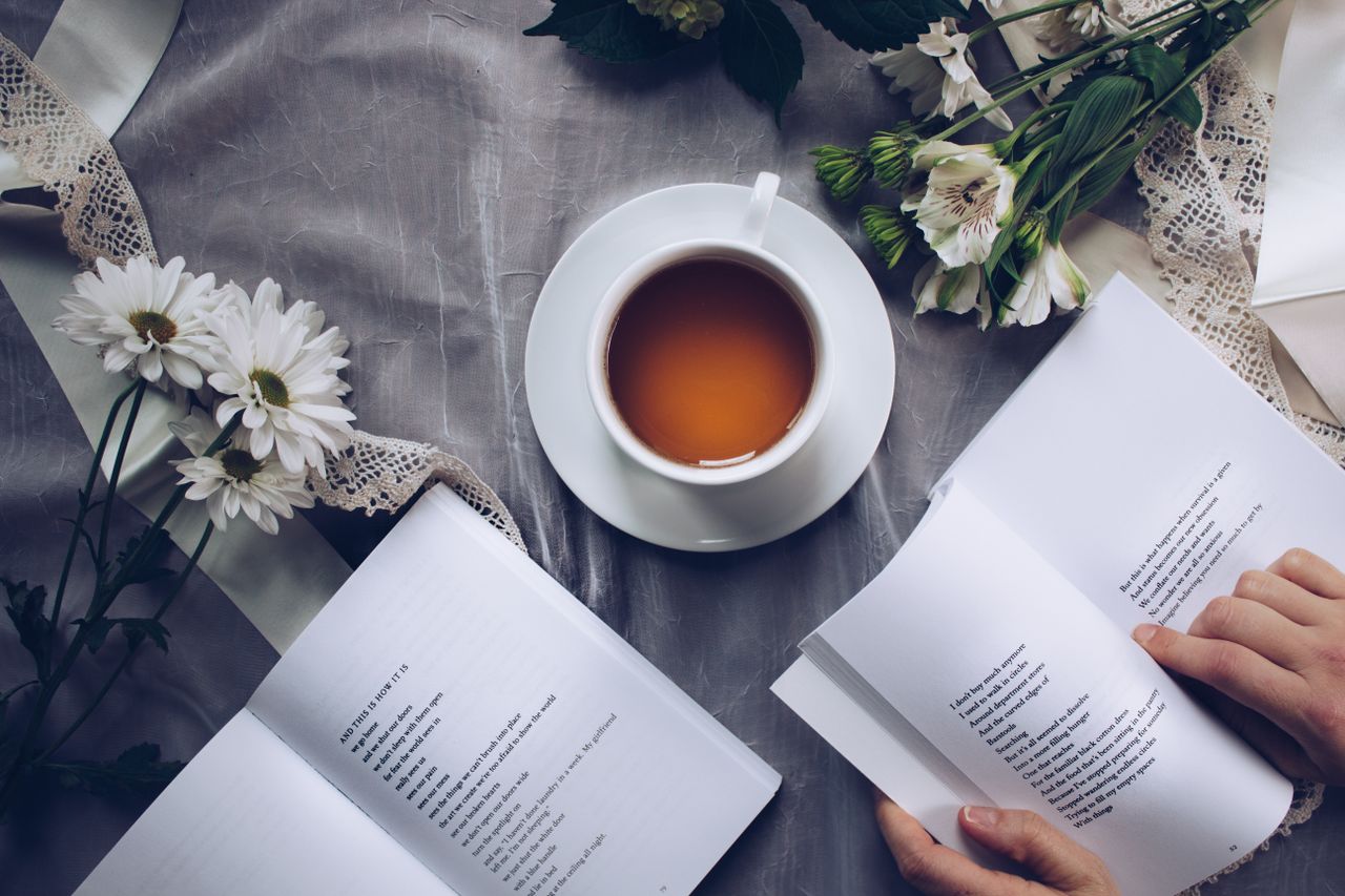 Journal and tea, morning preparation